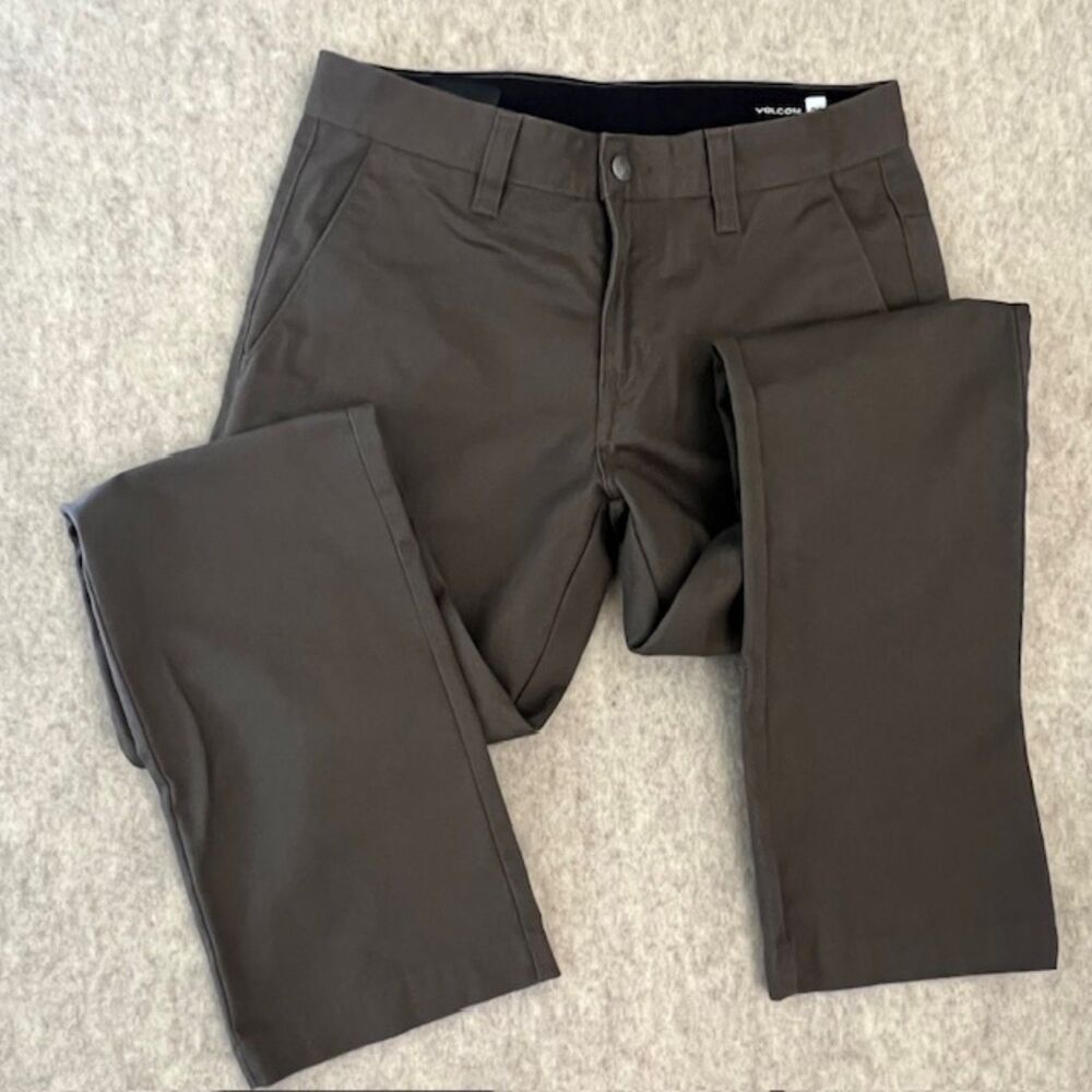 Volcom Twill Trousers Size 30 Brown Skate Pants